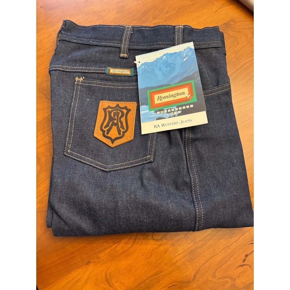 Remington RA Western Jeans Mens 33x30 Dark Wash Made in USA NWT
